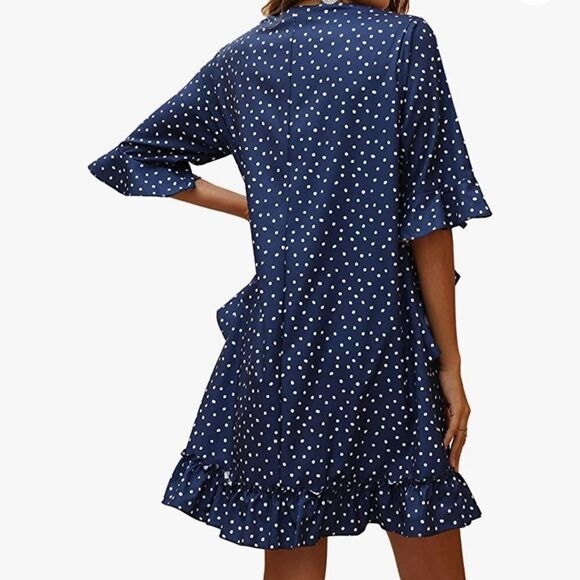 ⭐️NWT CHERFLY Women's Summer Swing Casual Short Ruffle Flowy Dress⭐️ - Picture 2 of 14